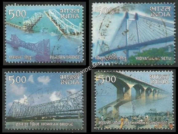 2007 Landmark Bridges of India-Set of 4 Used Stamp