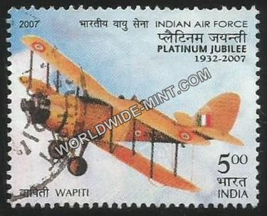 2007 Indian Air Force Platinum Jubliee-Westland Wapiti Biplane Used Stamp
