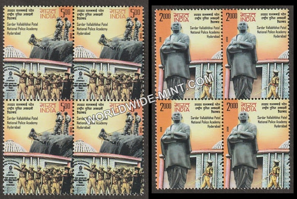 2008 Sardar Vallabhbhai Patel National Police Academy Hyderabad-Set of 2 Block of 4 MNH