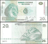 CONGO 20 FRANCS - 2003 UNC Banknote #N203529