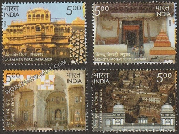 2009 Heritage Monuments Preservation by INTACH-Set of 4 MNH