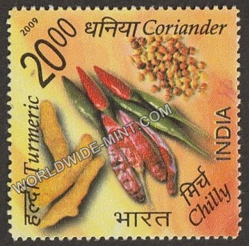 2009 Spices of India-Turmeric,Coriander,Chilly MNH