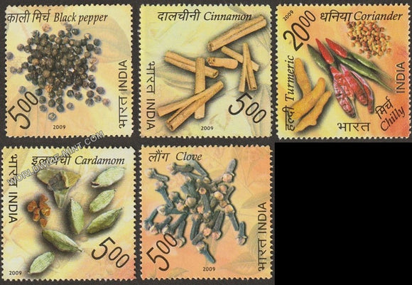 2009 Spices of India-Set of 5 MNH