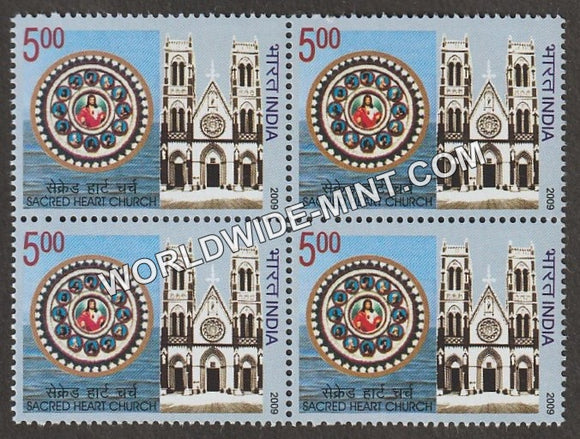 2009 Sacred Heart Church Block of 4 MNH