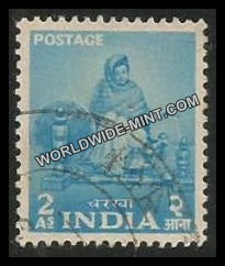 INDIA Lady at a Charkha 2nd Series(2a) Definitive Used Stamp
