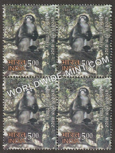 2009 Rare Fauna of the North East-Barbe’s Leaf Monkey Block of 4 MNH