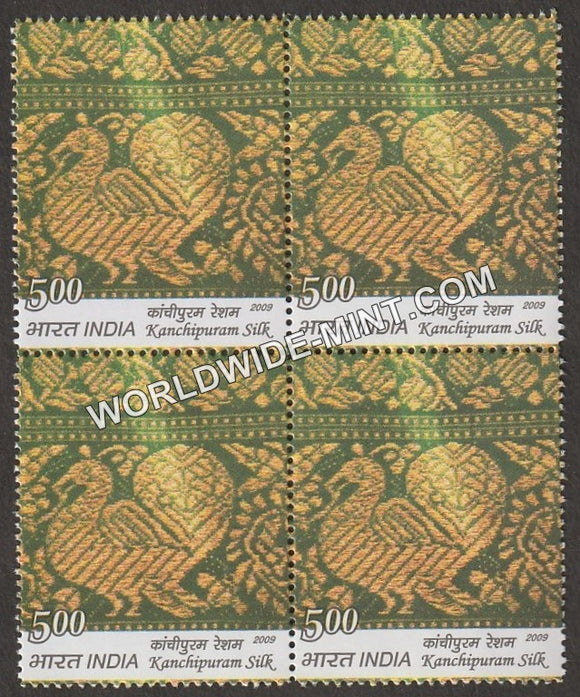 2009 Traditional Textile-Kanchipuram Silks Block of 4 MNH