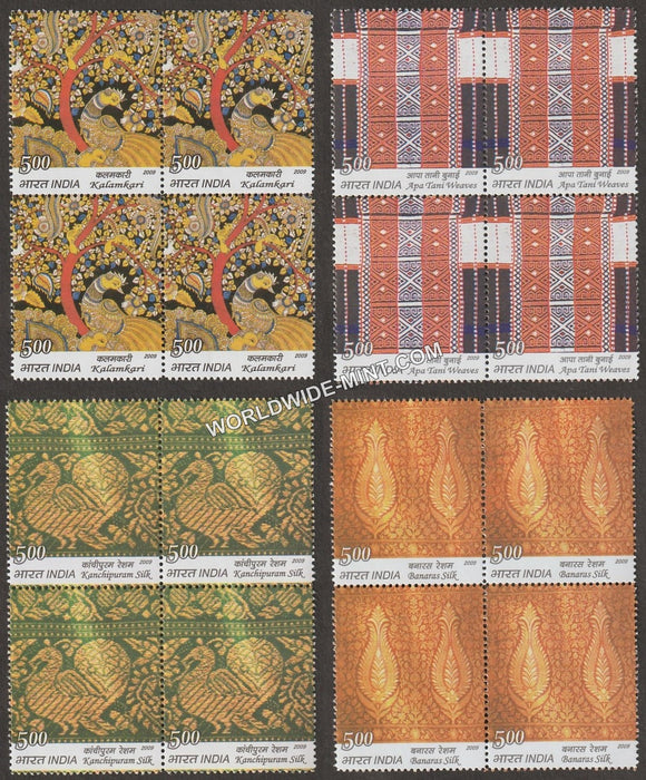 2009 Traditional Textile-Set of 4 Block of 4 MNH