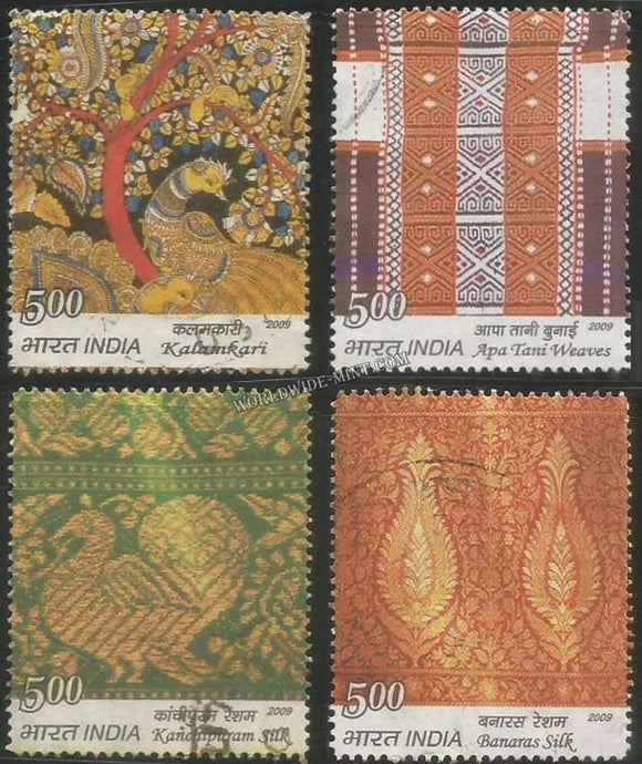 2009 Traditional Textile - Set of 4 Used Stamp