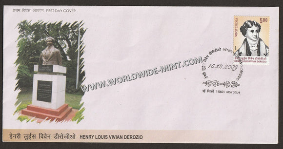 2009 INDIA Henry Louis Vivian Derozio FDC