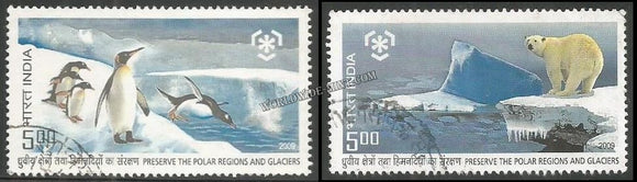2009 Preserve the Polar Regions and Glaciers - Set of 2 Used Stamp