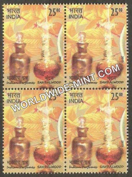 2019 Indian Perfumes-Sandalwood-1 Block of 4 MNH