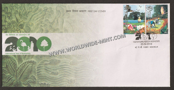 2010 INDIA International Year of Biodiversity - 2v FDC