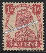 1940-1943 British India 1a  Carmine S.G: 268 King George VI Used Stamp