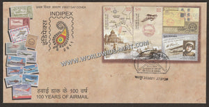 2011 INDIA 100 Years of Airmail - 4v FDC