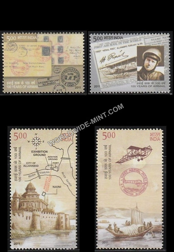 2011 100 Years of Airmail-Set of 4 MNH