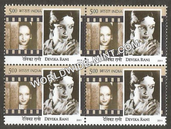 2011 Legendary Heroines of Indian Cinema-Devika Rani Block of 4 MNH