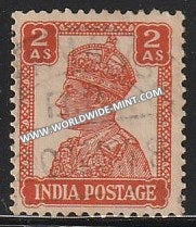 1940-1943 British India 2a  vermilion S.G: 270 King George VI Used Stamp