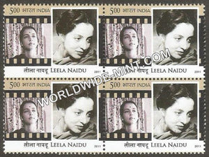 2011 Legendary Heroines of Indian Cinema-Leela Naidu Block of 4 MNH