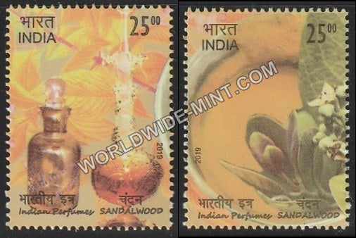 2019 Indian Perfumes-Sandalwood-Set of 2 MNH