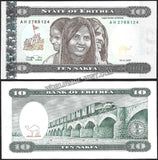 ERITREA 1997 - 10 NAFKA UNC CURRENCY NOTE #CN271
