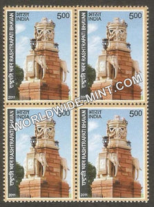 2011 Rashtrapati Bhavan-Neo Buddhist Dome Block of 4 MNH