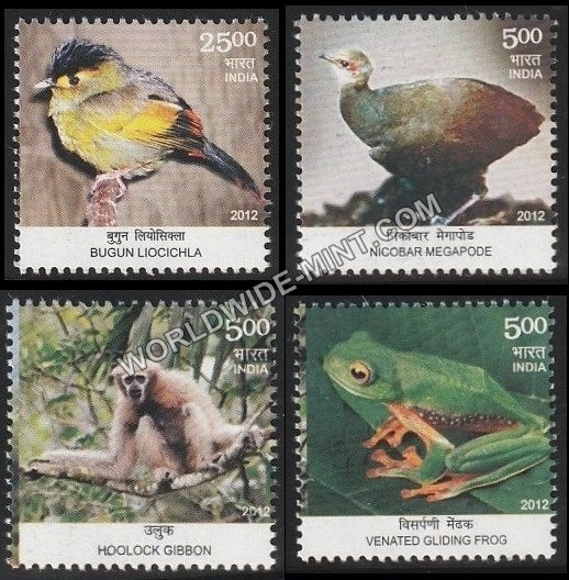 2012 Endemic Species of Indian Bio-Diversity Hotspots- Set of 4 MNH