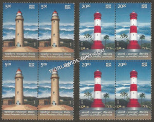 2012 Lighthouse-Set of 2 Block of 4 MNH