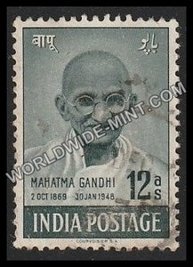 1948 Mahatma Gandhi-12 Anna Used Stamp