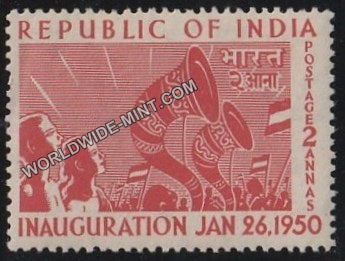 1950 Republic of India Inauguration-Rejoicing crowds MNH
