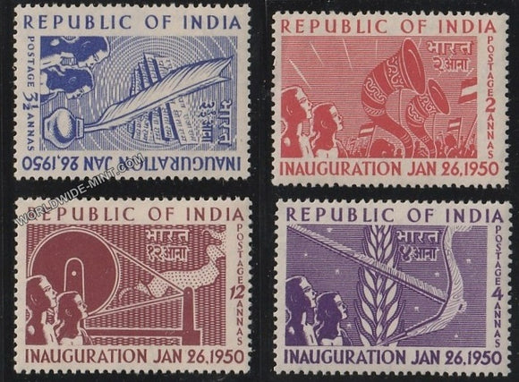 1950 Republic of India Inauguration-Set of 4 MNH