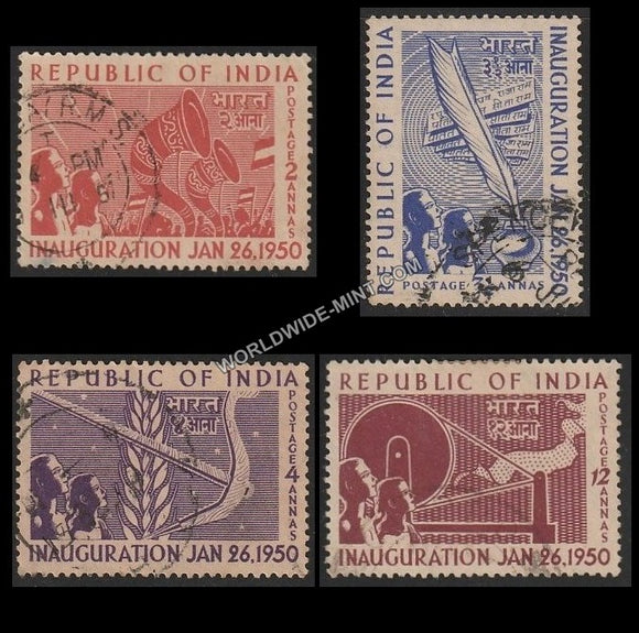 1950 Republic of India Inauguration-Set of 4 Used Stamp