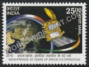 2015 50 Years of Cooperation in Space-Megha-Saral Satellite MNH