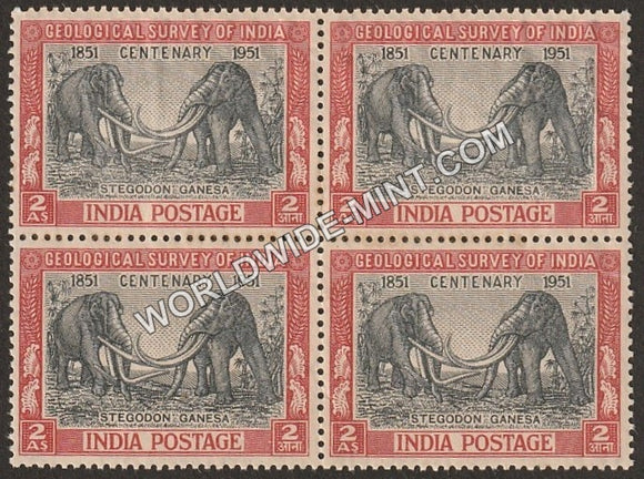 1951 Geological Survey of India Block of 4 MNH
