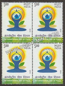 2015 International Day of Yoga Block of 4 MNH