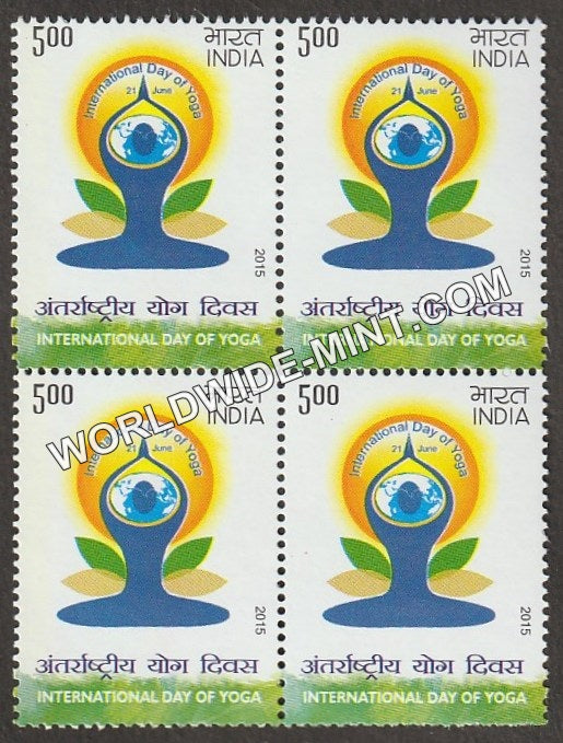 2015 International Day of Yoga Block of 4 MNH