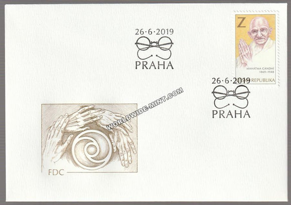 2019 Czech Republic Gandhi FDC - Hand made Paper FDC limited Print