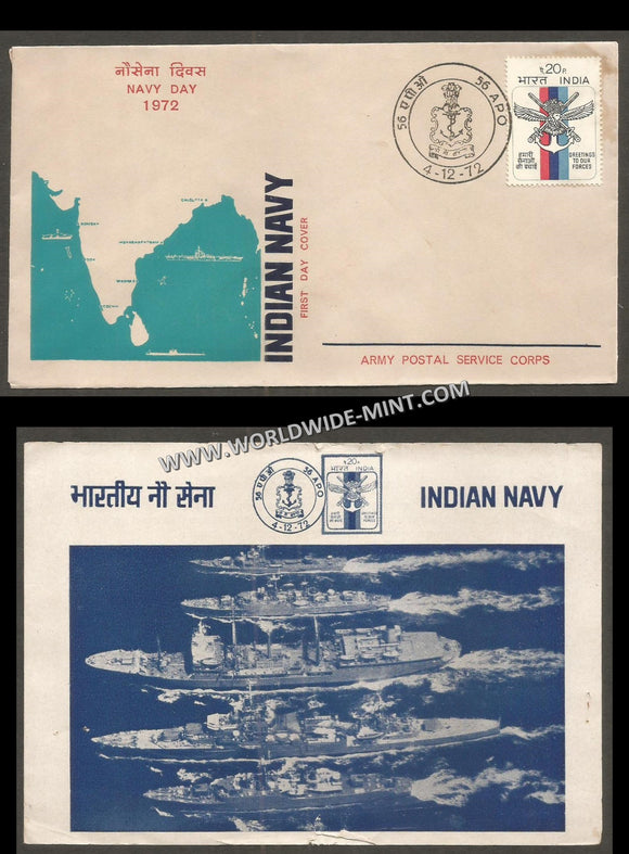 1972 India Navy Day COMMEMORATION APS Cover (04.12.1972)