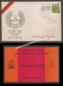 1984 India THE JAMMU AND KASHMIR RIFLES 5TH REUNION APS Cover (30.11.1984)