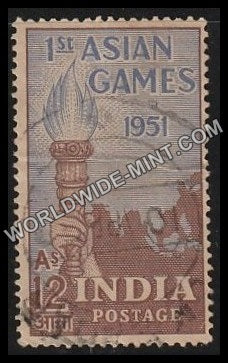 1951 Ist Asian Games-12 Anna Used Stamp