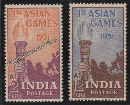 1951 Ist Asian Games-Set of 2  MNH