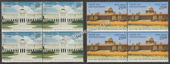 2015 India Singapore Joint Issue-Set of 2 Block of 4 MNH