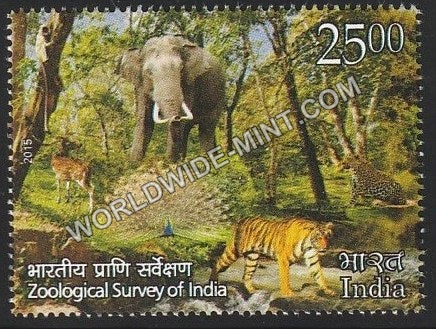 2015 Zoological Survey of India-Cheetah, Elephant,Peacock,Tiger, Deer MNH