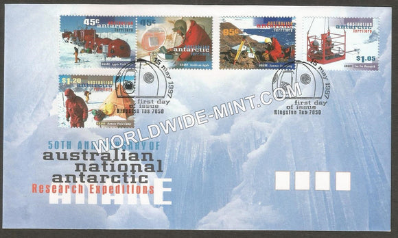 1997 Australia Antarctic Territory 50th Anniversary of Australian National Antarctic Research Expeditions FDC #FA303