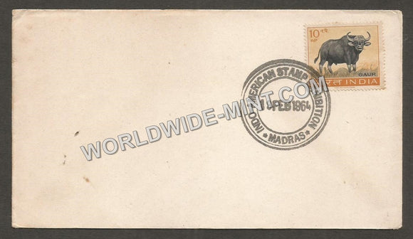1964 INDO-AMERICAN Stamp Exhibition Special Cover #TNC306