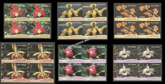 2016 Orchids-Set of 6 Block of 4 MNH
