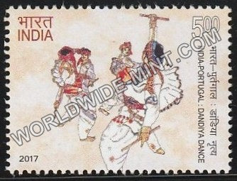 2017 India Portugal Joint Issue-Dandiya dance MNH