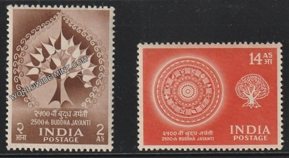 1956 2500th Buddha Jayanti-Set of 2 MNH