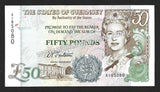 GUERNSEY 50 POUND - 1996 Queen Elizabeth II UNC Currency Note N#211073