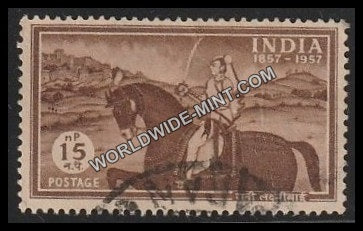 1957 Centenary of First Freedom Struggle  -  Rani Lakshmibai (Jhansi Rani) Used Stamp